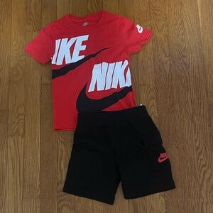 Nike Bold Red and Black Tee with Shorts